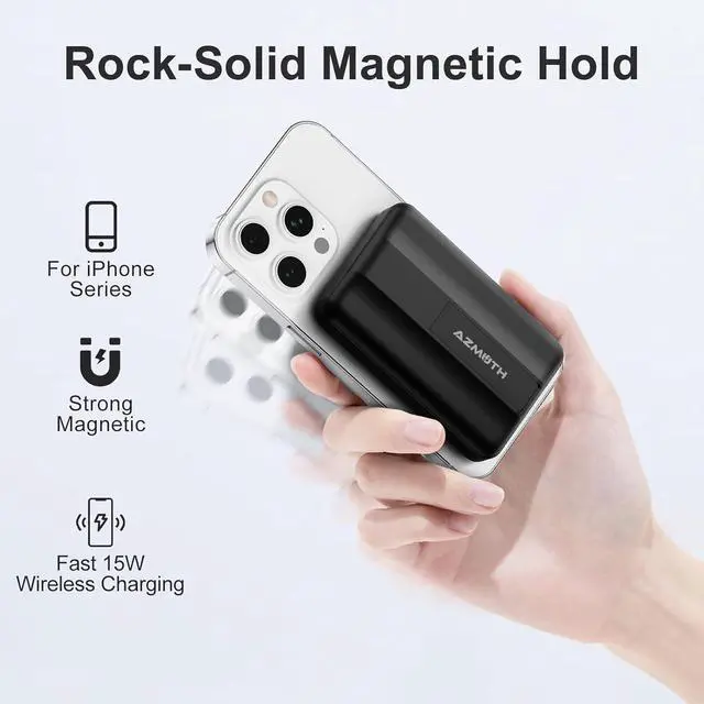 Alt view image 5 of 7 - Wireless Portable Charger with Stand Slim 10000mAh Magnetic Power Bank for Magsafe 22.5W Fast Charging Battery Pack Compatible with iPhone 17/16/15/14/13/12 Series