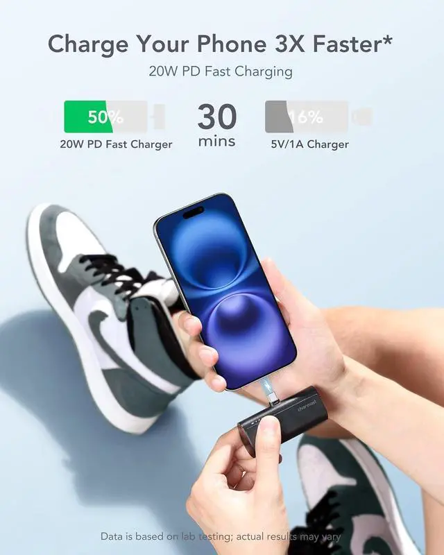 Alt view image 3 of 7 - Small Portable Charger for iPhone 16/15 5000mAh Ultra-Compact 20W PD Fast Charging USB C Power Bank Mini Battery Pack Compatible with iPhone 16/16 Pro Max/15/15 Pro Max  S24