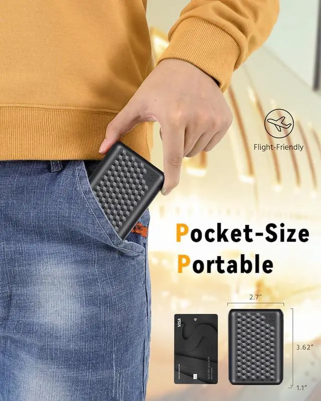 Alt view image 2 of 7 - Wulcea 12v 18400mAh Power Bank High Capacity Type-C InputUSB Type-C DC Output Fast Charge for Graphene Heated Jacket Heated Vest Long Lasting Portable Charger Digital Display for Genovega VERGOO