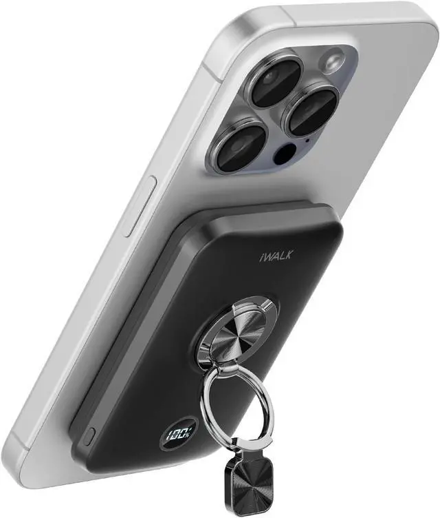 Main image of iWALK Magnetic Portable Charger for iPhone, 10,000mAh Wireless Power Bank with Stand, 15W MagSafe Fast Charging and USB-C PD 20W Charging for iPhone16/15/14/13/12 Series/Airpod