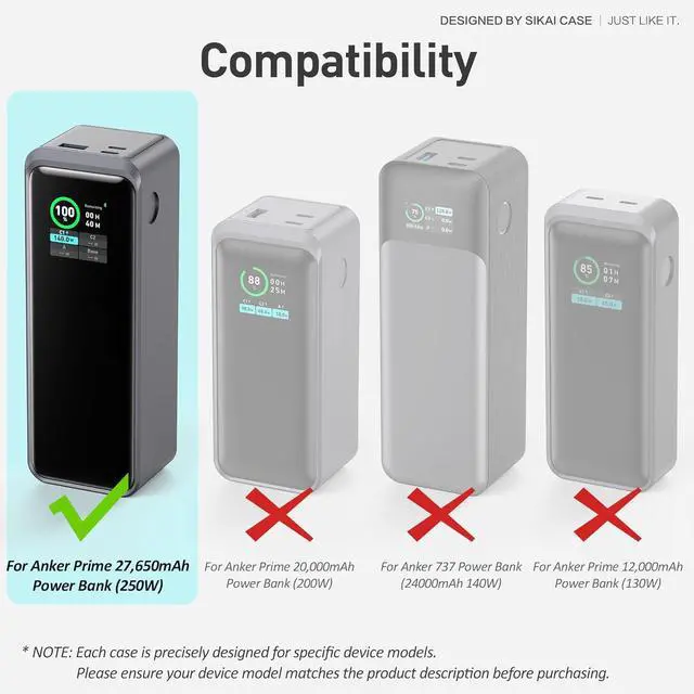 Alt view image 3 of 7 - Silicone Case for Anker Prime Power Bank 27,650mAh 250W 1/4-inch nut Hole, TF/SIM Card Storage Reserved Compatible with Anker 250W Prime Power Bank Protective Cover Dustproof Soft with Handle(Black)