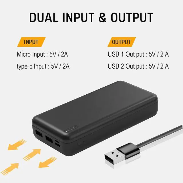 Alt view image 6 of 6 - 5V2A 20000mAh Battery Pack for Heated Vest Heated Jacket Power Bank for Heating Electric Vests Jackets Coat Hoodies Battery Pack for Man Women Heated Clothing (Not suit for 7.4V Heated Clothing)