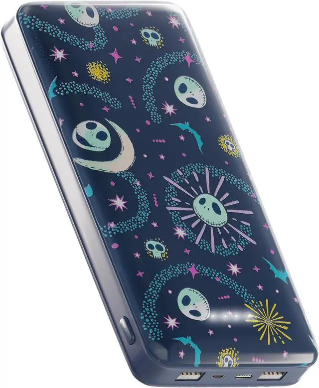 Main image of Disney Tim Burtons The Nightmare Before Christmas Jack Skellington 10,000mah Power Bank- Universally Compatible Portable Phone Charger w/USB Charging Port- Jack Skellington Gifts for NBC Fans