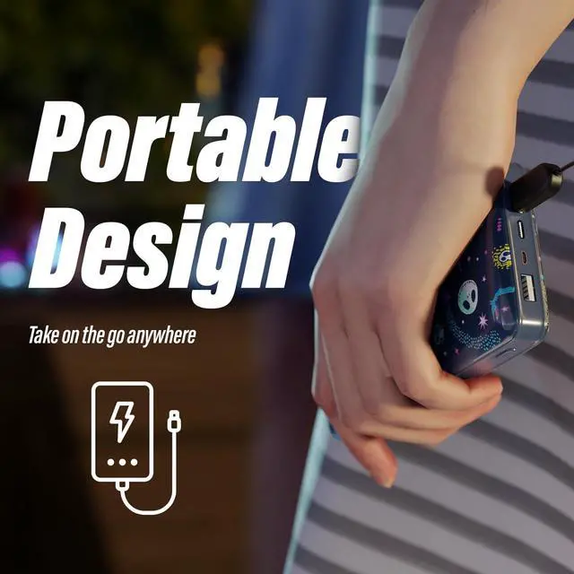 Alt view image 3 of 7 - Disney Tim Burtons The Nightmare Before Christmas Jack Skellington 10,000mah Power Bank- Universally Compatible Portable Phone Charger w/USB Charging Port- Jack Skellington Gifts for NBC Fans