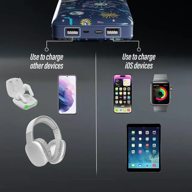 Alt view image 7 of 7 - Disney Tim Burtons The Nightmare Before Christmas Jack Skellington 10,000mah Power Bank- Universally Compatible Portable Phone Charger w/USB Charging Port- Jack Skellington Gifts for NBC Fans