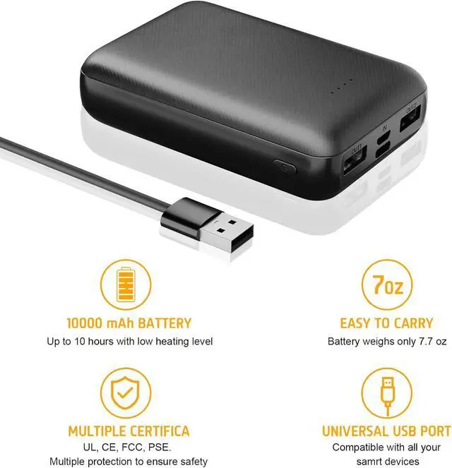 Alt view image 6 of 7 - Heated Vest Battery Pack Power Bank 10000 mAh for Heated Jacket Heating Electric Vest Coat Hoodies for Man for Women
