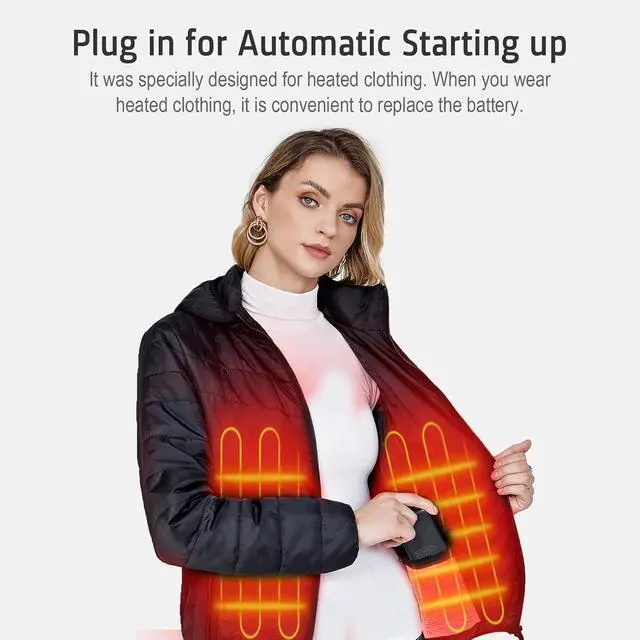 Alt view image 7 of 7 - Heated Vest Battery Pack Power Bank 10000 mAh for Heated Jacket Heating Electric Vest Coat Hoodies for Man for Women