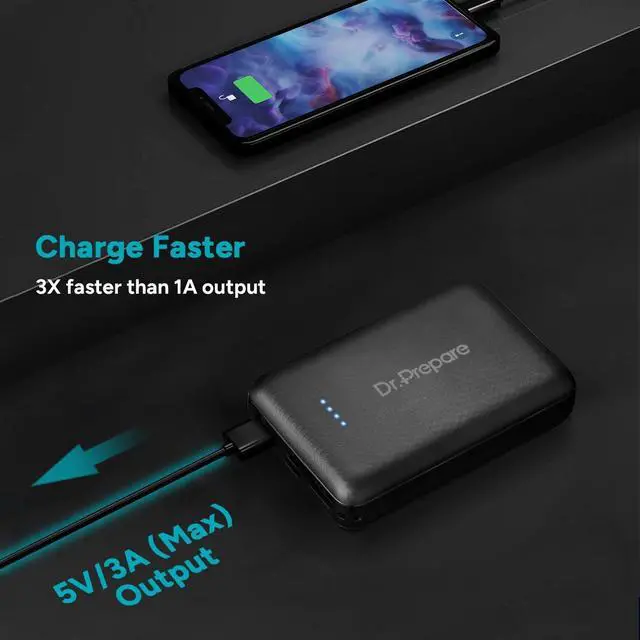 Alt view image 3 of 7 - DR.PREPARE 5V 3A Heated Vest Battery Pack, 10000mAh Power Bank for Heated Jacket with Dual USB Outputs & Type C in/Output, Ultra-Compact Portable External Battery Charger, Eye Mask, iPhone, iPad
