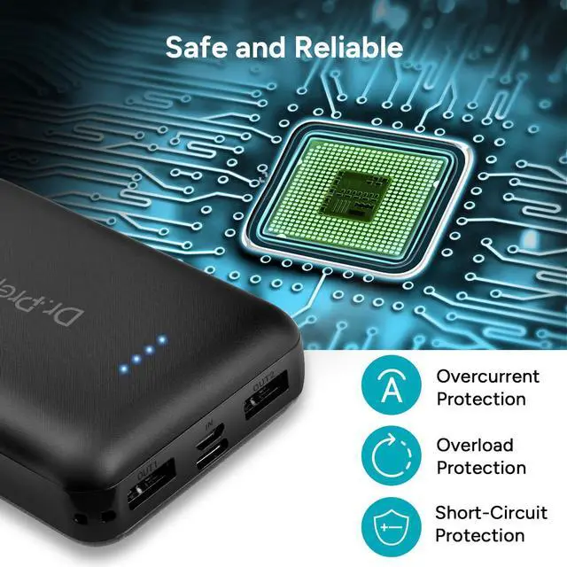 Alt view image 5 of 7 - DR.PREPARE 5V 3A Heated Vest Battery Pack, 10000mAh Power Bank for Heated Jacket with Dual USB Outputs & Type C in/Output, Ultra-Compact Portable External Battery Charger, Eye Mask, iPhone, iPad