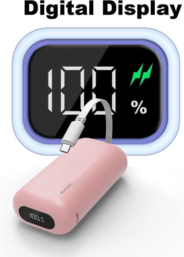 Alt view image 4 of 7 - Portable Charger with Built-in USB-C Cable,10000mAh 18W PD Fast Charging Power Bank.LED Display Battery Pack Compatible with iPhone 15,15 Plus,15 Pro,15 Pro Max,Samsung Galaxy S23,S22,S21,Note20/10/9