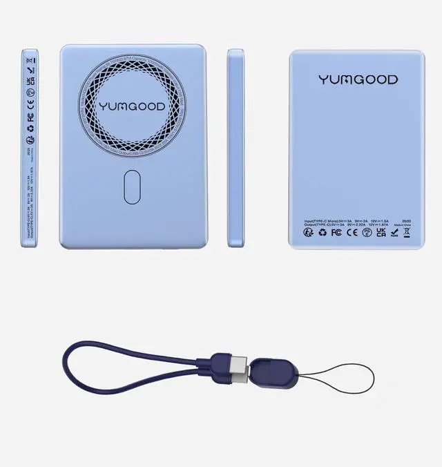 Alt view image 7 of 7 - 5000mAh Magnetic Battery Pack - Qi2 Certified 15W Magnetic Portable Charger for iPhone 16 Pro Max/16 Pro/16/15/14/13/12 20W PD Wired Wireless Fast Charging Ultra Slim Metal Battery Pack