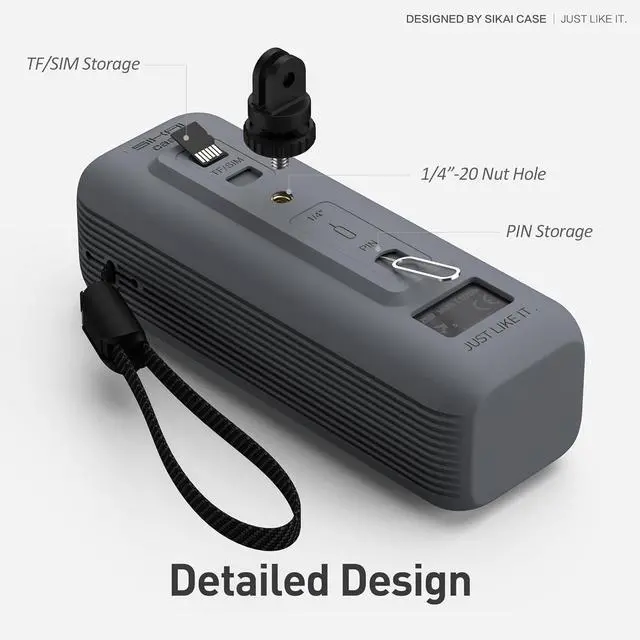 Alt view image 4 of 7 - Silicone Case for Anker Laptop Power Bank (25,000mAh 165W) 1/4" Nut Hole,SD/SIM Card Storage, Display Protection&Dustproof, Travel Protective Cover Compatible with Anker Power Bank 165W (Gray)