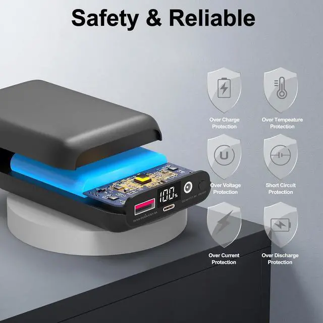 Alt view image 7 of 7 - 16000mAh Battery Pack for Heated Vest-5V/7.4V Rechargeable Power Bank with LED Display and DC/USB Output for Heated Jacket, Hoodie and Pants,Fast Charging Powerbank Compatible with iPhone iPad Samsung