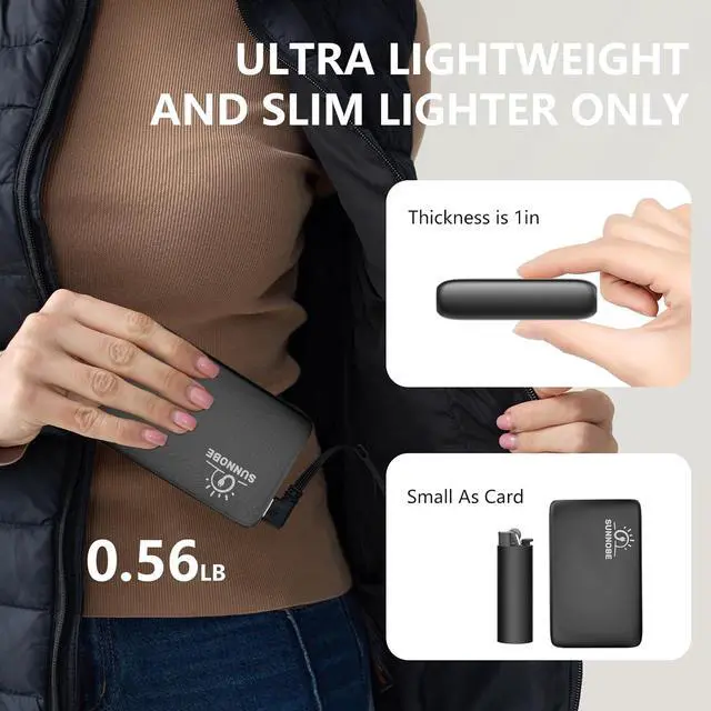 Alt view image 5 of 6 - 16000mah Heated Vest Battery Pack Compatible with ORORO and Venustas,Portable Power Bank with DC/USB/Type-C 7.4V/5V Output and LED Display for Heated Vest,Jacket,Pant,Blanket