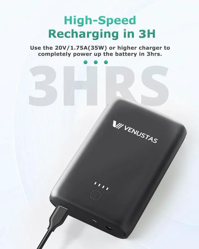 Alt view image 3 of 6 - Venustas 7.4V/12V Battery Pack for Heated Vests, Heated Jackets and Heated Hoodies, 20000mAh@3.7V(74wh) Power Bank