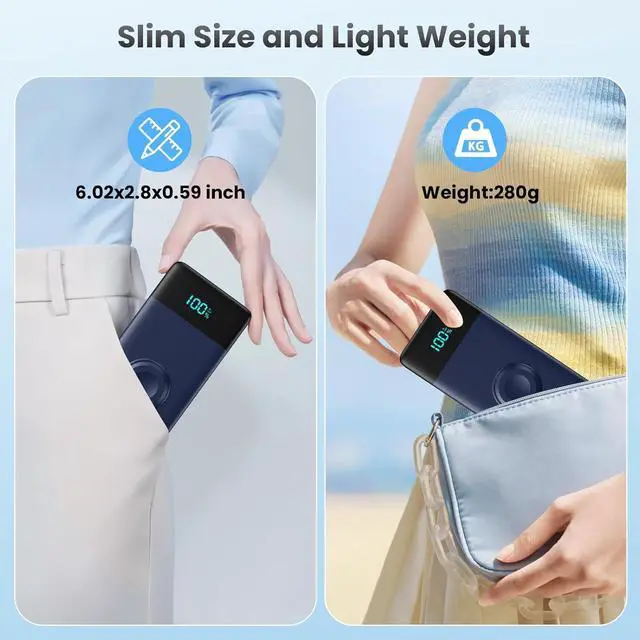 Alt view image 5 of 5 - Portable Charger with Built-in Cables and iWatch Charger,10800mAh QC4.0+PD Fast Charging USB C Power Bank,6 Outputs Travel Battery Pack Compatible with iPhone 16/15/14/13/12,Apple Watch(Deep Blue)