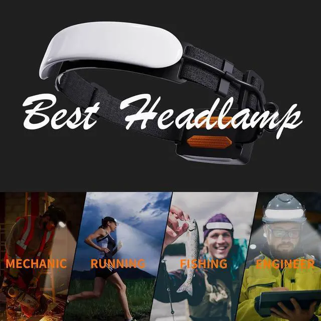 Alt view image 7 of 7 - Rechargeable Headlamp PRO,5000mAh 1500 Lumen Super Bright 230°Beam LED Head Lamp,Headlights for Forehead,3 Modes,IPX6 Headlamps for Adults Camping/Hiking/Hard Hat/Mechanic