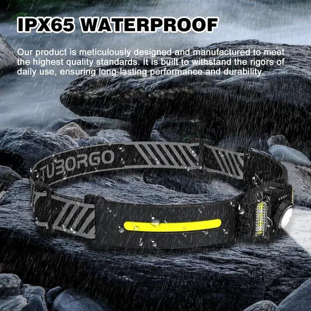 Alt view image 5 of 7 - Rechargeable LED Headlamp, 2-Pack Bright Head Lamp with Motion Sensor, White Red Light Source Headlight Flashlight, Lightweight Weatherproof HeadLamps for Outdoor Camping Running