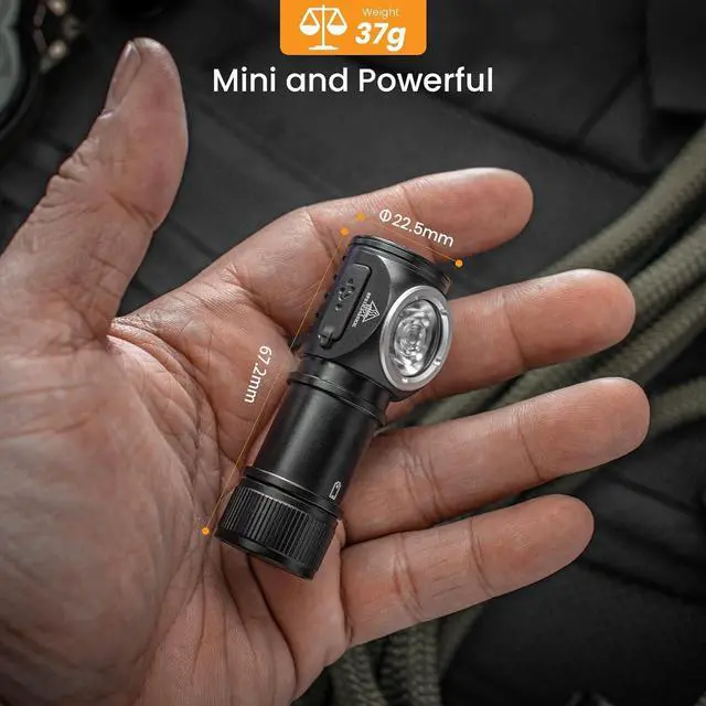 Alt view image 6 of 7 - sofirn LED Headlamp Rechargeable, HS10 1100 Lumens Right Angle Flashlight with 90 High CRI LH351D LED, Powerful Lightweight Head Light, IPX8 Waterproof for Adult Camping Hunting Hiking Running