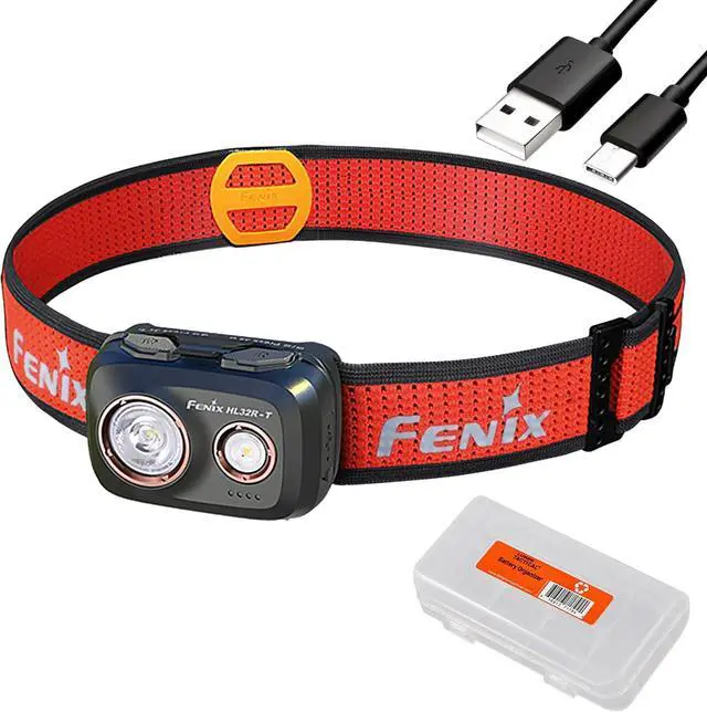 Main image of Fenix HL32R-T Trail Running Headlamp, 800 Lumen USB-C Rechargeable Lightweight Bright with Spotlight and FloodLight Dual Beam and a Cable Organizer (Black)