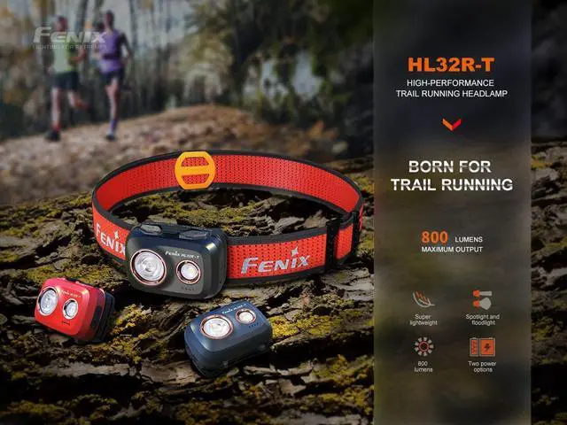 Alt view image 4 of 7 - Fenix HL32R-T Trail Running Headlamp, 800 Lumen USB-C Rechargeable Lightweight Bright with Spotlight and FloodLight Dual Beam and a Cable Organizer (Black)