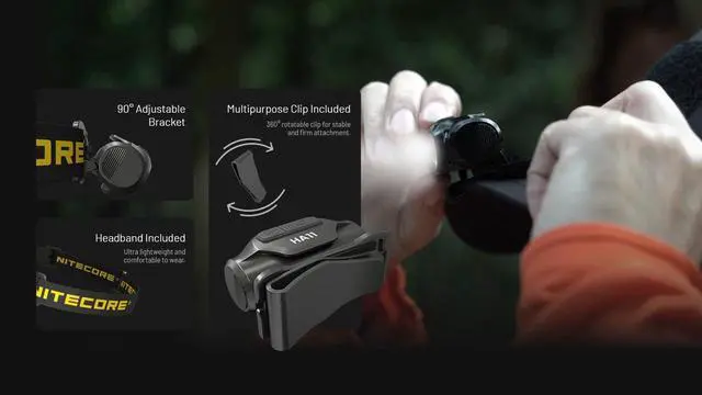 Alt view image 5 of 7 - Nitecore HA11 Camping Headlamp, 240 Lumen Ultra Lightweight, use 1xAA Battery with Multi-Purpose Clip (Strap Headband)