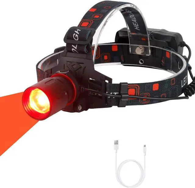 Main image of WINDFIRE New Brightest Red Light Hunting Headlamp Zoomable 3 Modes Bright Head Lamp Rechargeable Waterproof Headlight for Coyote Hog Varmint, Astronomy, Aviation