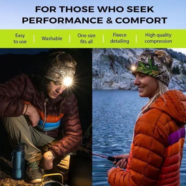 Alt view image 4 of 7 - POWERCAP LED Hat Light 150 Lumens Rechargeable Fleece Beanie with Bright Built-in Headlamp Waterproof LED Warm One Size Cap