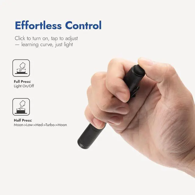 Alt view image 4 of 7 - WUBEN PL01 Pen Light, 650 Lumens Pocket EDC Flashlight Rechargeable, Bright LED Pen Flashlight, IP68 Handheld Flash Lights, Compatible 2 AAA Battery for Home, Outdoor, Emergencies, Inspection