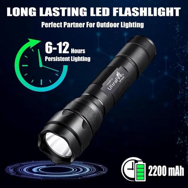 Alt view image 4 of 7 - ULTRAFIRE Tactical Flashlight WF-502B 1000 Lumens - Single Mode Mini LED Flashlight,Bright Military-Grade Police Flashlight for Security, Camping and Emergency