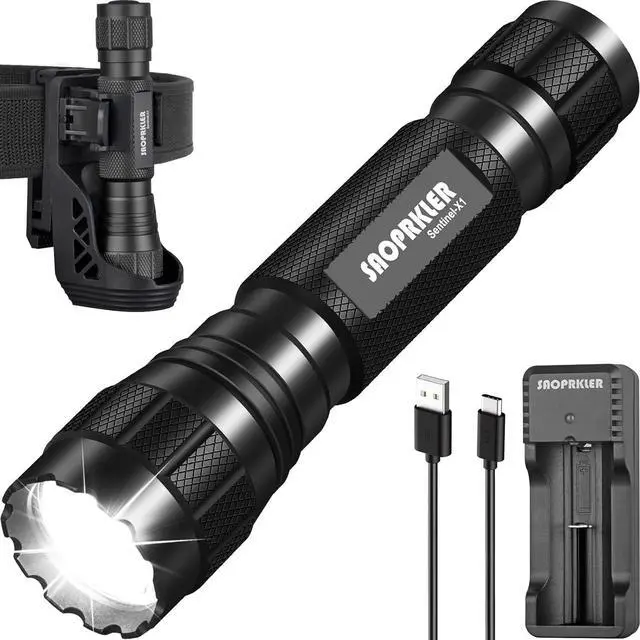 Main image of Tactical Flashlights High Lumens-1200 LM Police Flashlight with Holster for Duty Belt,Single Mode LED Flashlight for Camping/Law Enforcement-Sentinel-X1