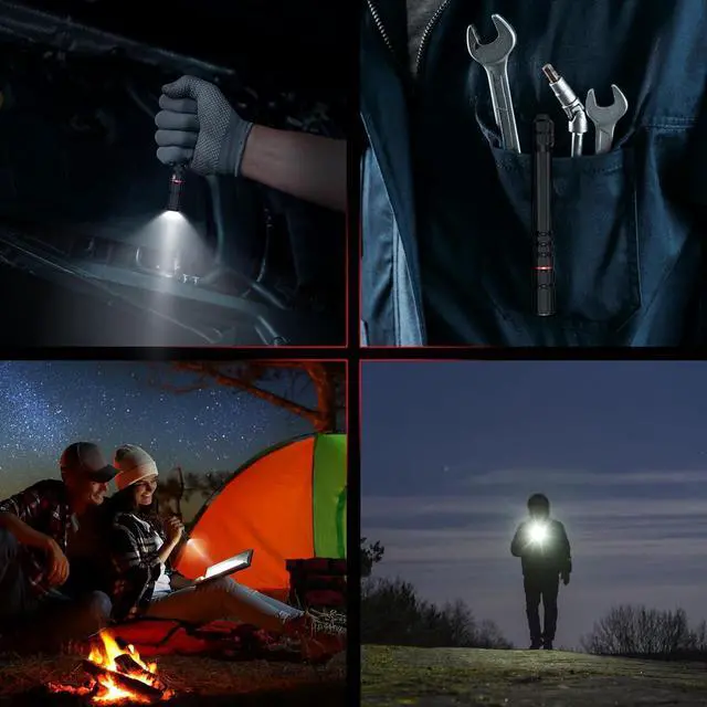 Alt view image 7 of 7 - FORTO Rechargeable Pen Light Flashlight, 400 Lumens Small Pocket Flashlight with Clip, IP67 Waterproof, 2 Light Modes, 3-Color Battery Indicator, Type-C Charging, for Inspection,Emergency1 Pack