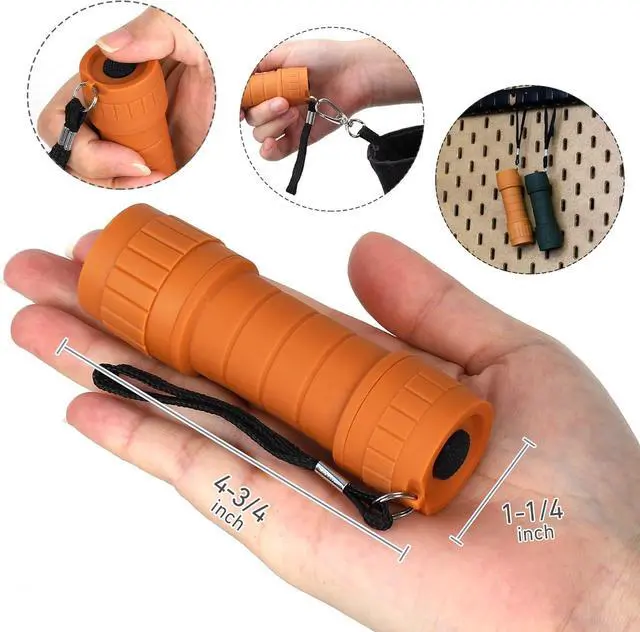 Alt view image 7 of 7 - 10-Pack Professional Outdoor Mini Flashlights Set, Super Bright 100 Lumen LED Flashlights, Small Flashlights Pack with 30-Piece AAA Dry Batteries Included