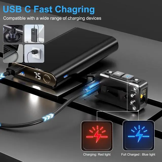 Alt view image 7 of 7 - Sinvimes EDC Flashlight Rechargeable, 500 Lumens 9 Modes Powerful Mini Flashlight Keychain with IPX7 Waterproof, Clip on Pocket Flashlight Magnetic for Signaling, Camping, Fishing, Outdoor, Emergency