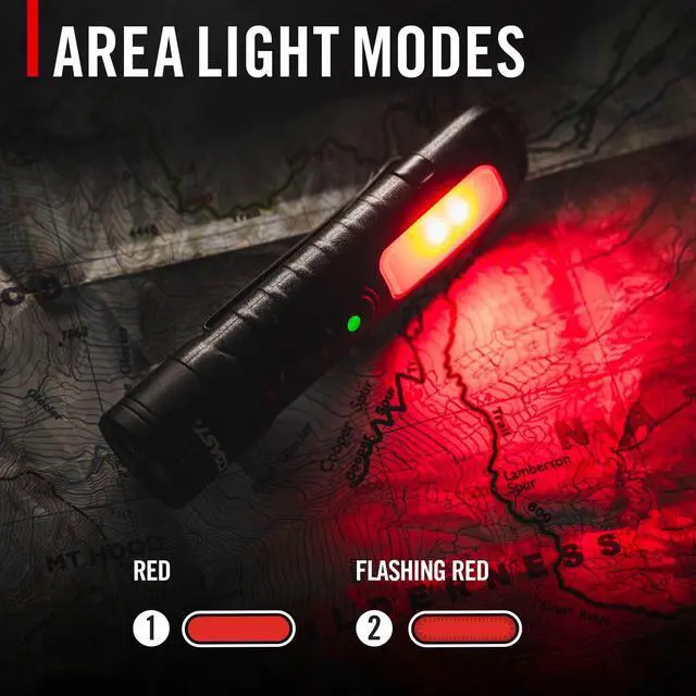 Alt view image 4 of 7 - Coast KL35R 600 Lumen Rechargeable LED Pocket Flashlight with RED Light