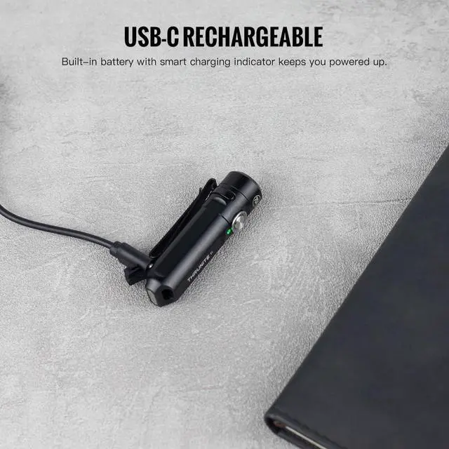 Alt view image 4 of 7 - ThruNite Ti Keychain Flashlight, Customized Edition with 704 Tactical, 650 Lumens USB-C Rechargeable Compact Pocket Light with Magnetic Tailcap, for Camping, Everyday Carry (Black Cool White)