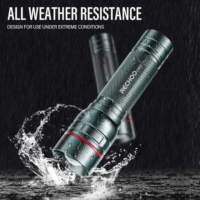 Alt view image 5 of 7 - Rechargeable Flashlights High Lumens, G1000 Super Bright Flash Light 2 Pack, Small Zoomable LED Flashlight with 3 Lighting Modes, Portable Flashlight for Camping Essentials (Battery Included)-Grey