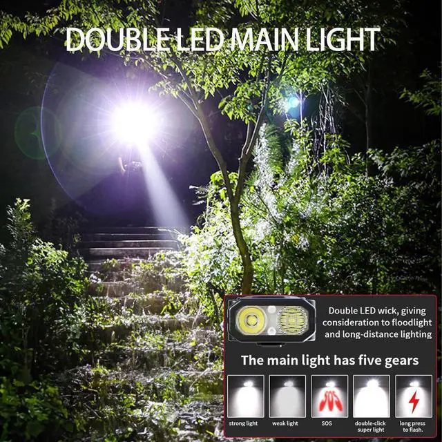 Alt view image 2 of 7 - EDC Tactical Flashlight DT007, Compact 7 Mode Pocket LED Flashlight - 1500LM, USB-C Rechargeable Digital Display, IPX5 with Side Light and Clip for Everyday Carry Travel (1, Black)