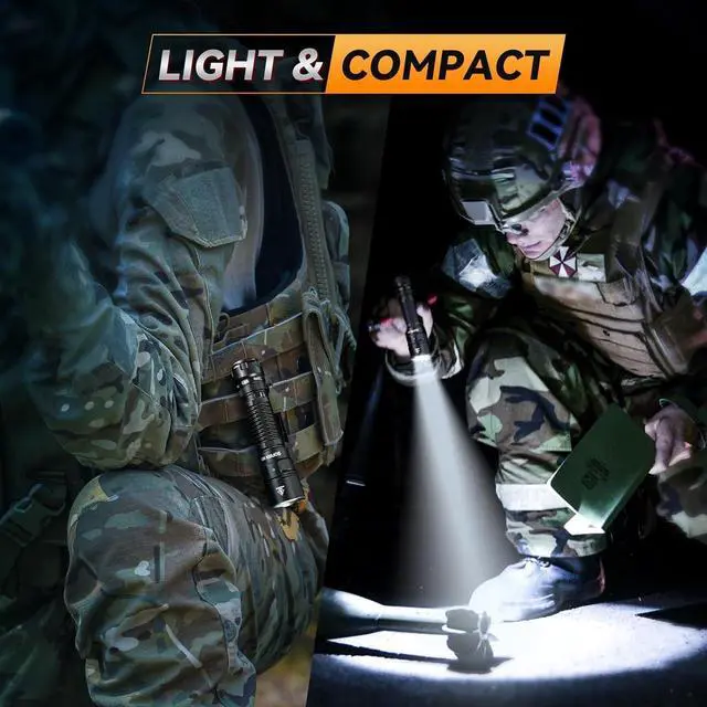 Alt view image 6 of 7 - Sofirn SK1 Tactical Flashlight Rechargeable, 1571 FT Long Throw Flashlight with IP68 Waterproof, Rotary Switch Adjusts Tactical, Lockout and Duty Modes, EDC Handheld Flashlight for Emergencies Rescue