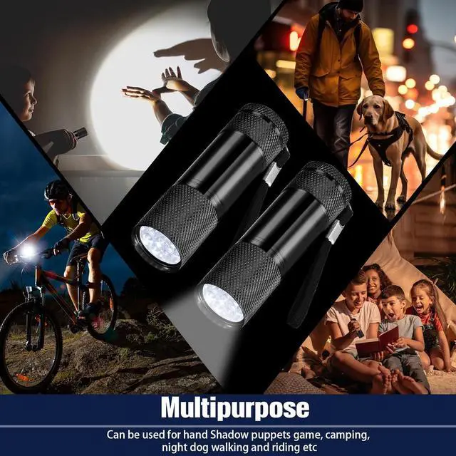 Alt view image 6 of 6 - VIHOSE 48 Pcs Mini Flashlights Bulk, Bright Aluminum Handheld Flash Light with Lanyard, Small LED Flashlights for Kids Night Reading Emergency Hurricane Camping Hiking Party Favors(Black)