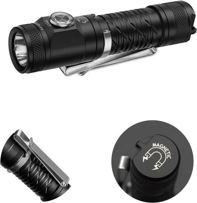 Main image of RovyVon AA145 EDC Flashlight with USB-C Rechargeable Replaceable Battery Super Bright Pocket Size Flashlights,Magnetic Tail with Two-Way Clip