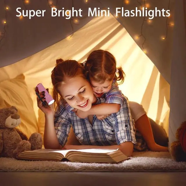 Alt view image 2 of 7 - 50 Pack 9-LED Mini Flashlight Bulk, Small Multicolor Flashlights for Kids with Lanyard, Batteries Included, for Hurricane Supplies Party Favors, Christmas Gifts Stocking Stuffer Boys Girls