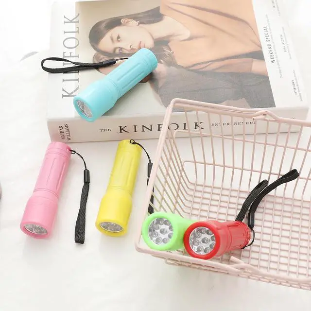 Alt view image 5 of 7 - 50 Pack 9-LED Mini Flashlight Bulk, Small Multicolor Flashlights for Kids with Lanyard, Batteries Included, for Hurricane Supplies Party Favors, Christmas Gifts Stocking Stuffer Boys Girls