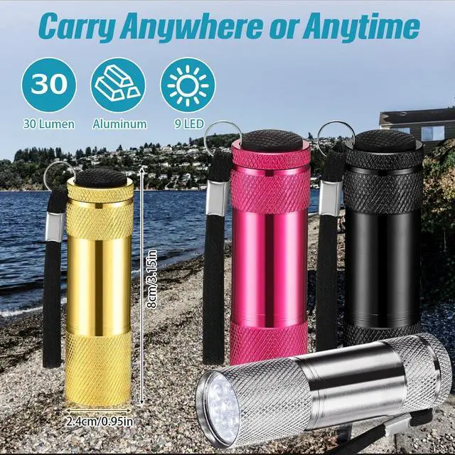Alt view image 2 of 6 - VIHOSE 48 Pcs Mini Flashlights Bulk, Bright Aluminum Handheld Flash Light with Lanyard, Small LED Flashlights for Kids Night Reading Emergency Hurricane Camping Hiking Party Favors(Stylish Color)