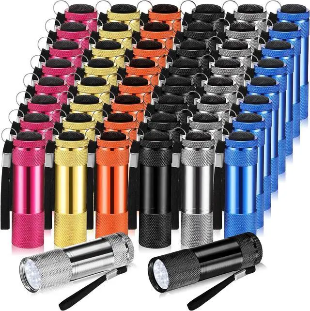 Main image of VIHOSE 48 Pcs Mini Flashlights Bulk, Bright Aluminum Handheld Flash Light with Lanyard, Small LED Flashlights for Kids Night Reading Emergency Hurricane Camping Hiking Party Favors(Stylish Color)