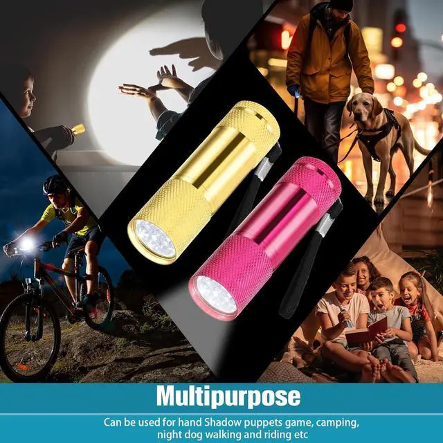 Alt view image 6 of 6 - VIHOSE 48 Pcs Mini Flashlights Bulk, Bright Aluminum Handheld Flash Light with Lanyard, Small LED Flashlights for Kids Night Reading Emergency Hurricane Camping Hiking Party Favors(Stylish Color)
