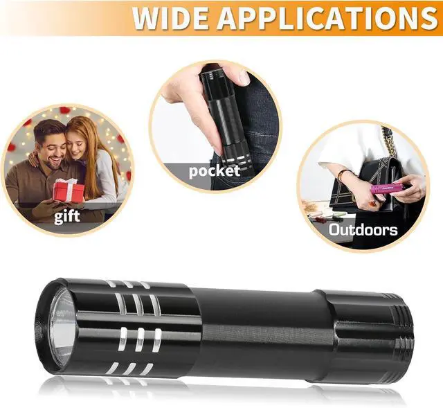 Alt view image 5 of 7 - 6 Pack LED Aluminum Small Mini USB C Rechargeable Flashlights, Handheld Small Flashlight Bulk, Portable Camping Bright High Lumens Flashlight Christmas Gifts