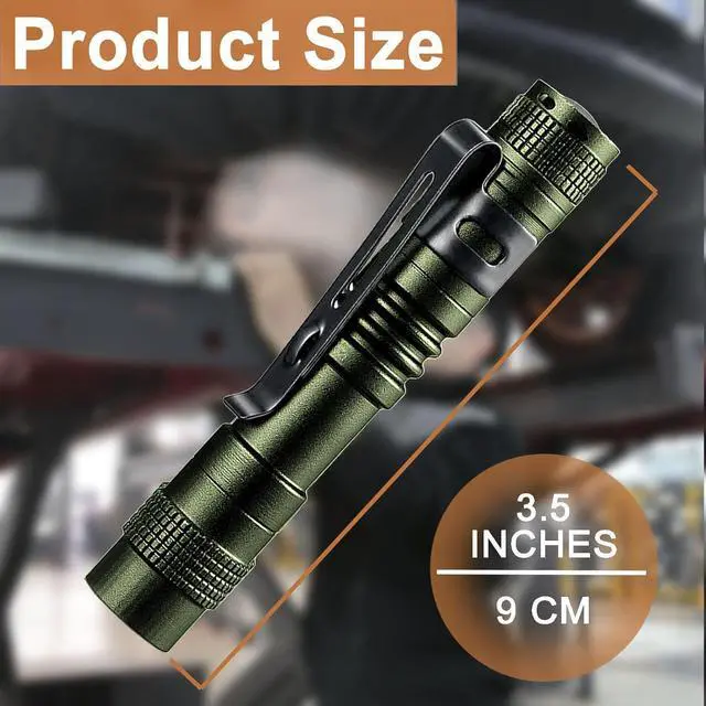 Alt view image 2 of 7 - Beieverluck 10 Pack Small Mini LED Flashlight Pocket Flashlight Pen Light Flashlight Tactical Flashlight with Clip Flashlights for Camping Outdoor Emergency Inspection Fathers Gifts for Dad Husband