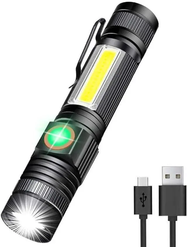 Main image of Hoxida Rechargeable Flashlight(Battery Included), Magnetic LED Flashlight with COB sidelight, 1200 Lumen Super Bright LED, Waterproof, Zoomable, 4 Modes Best Flashlight for Camping, Emergency
