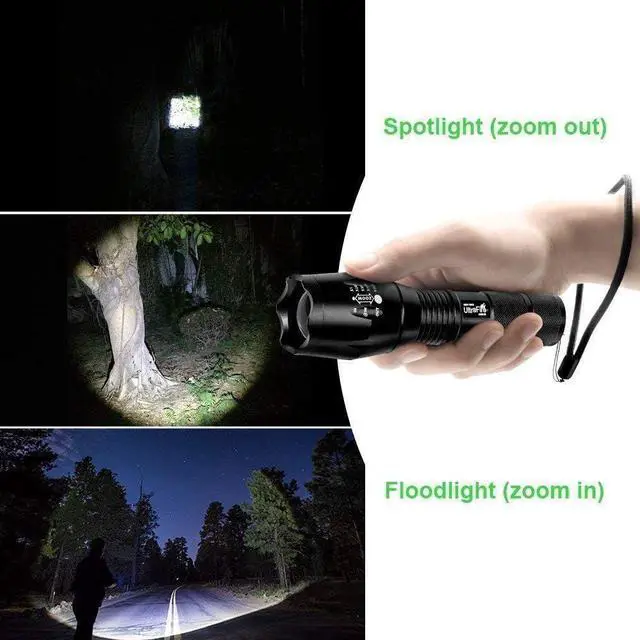 Alt view image 5 of 7 - ULTRAFIRE 2 Pack A100 LED Hunting Flashlight,800 Lumen 3-Color-Light Tactical Flashlight 5 Modes Zoomable Small LED Hand held Flashlights (White Light/RED Light/Green Light)